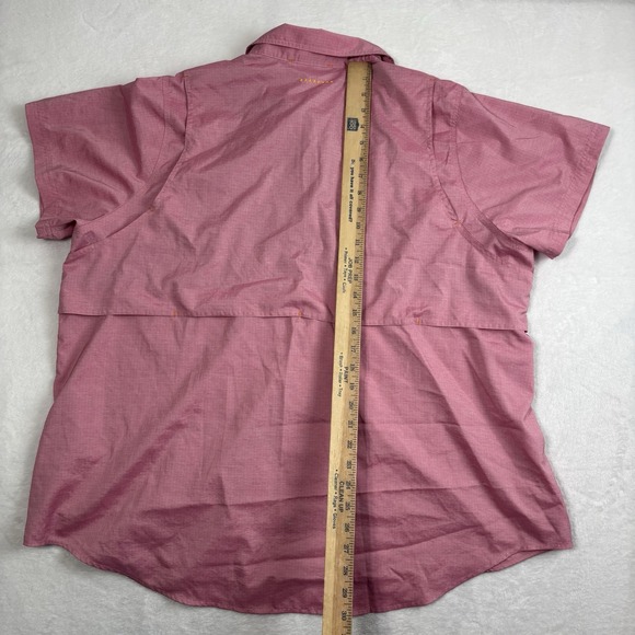 Ariat Rebar Pink Short Sleeve Button Up Collared Shirt Women's 2X - Picture 8 of 8
